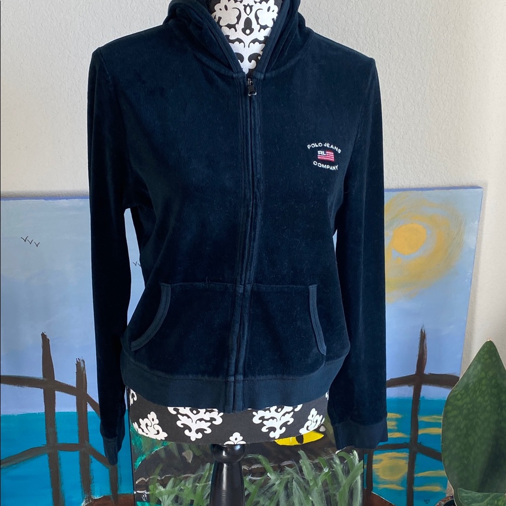 Polo by Ralph Lauren Women's Black Hoodie Jacket